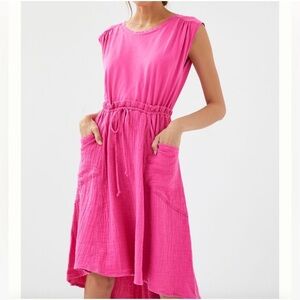 Anthropologie Pink Midi Dress